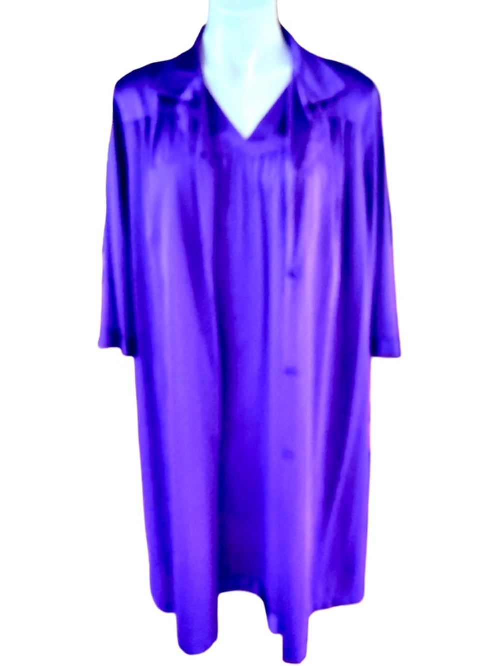 Vanity Fair Vintage Purple Nylon Peignoir Set Robe + Nightgown Medium - Picture 2 of 14